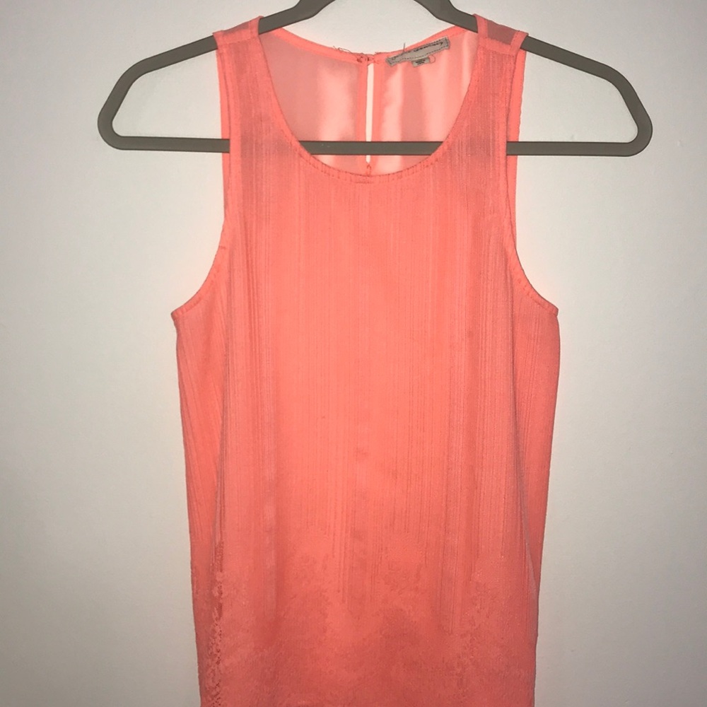 Lace coral sleeveless blouse